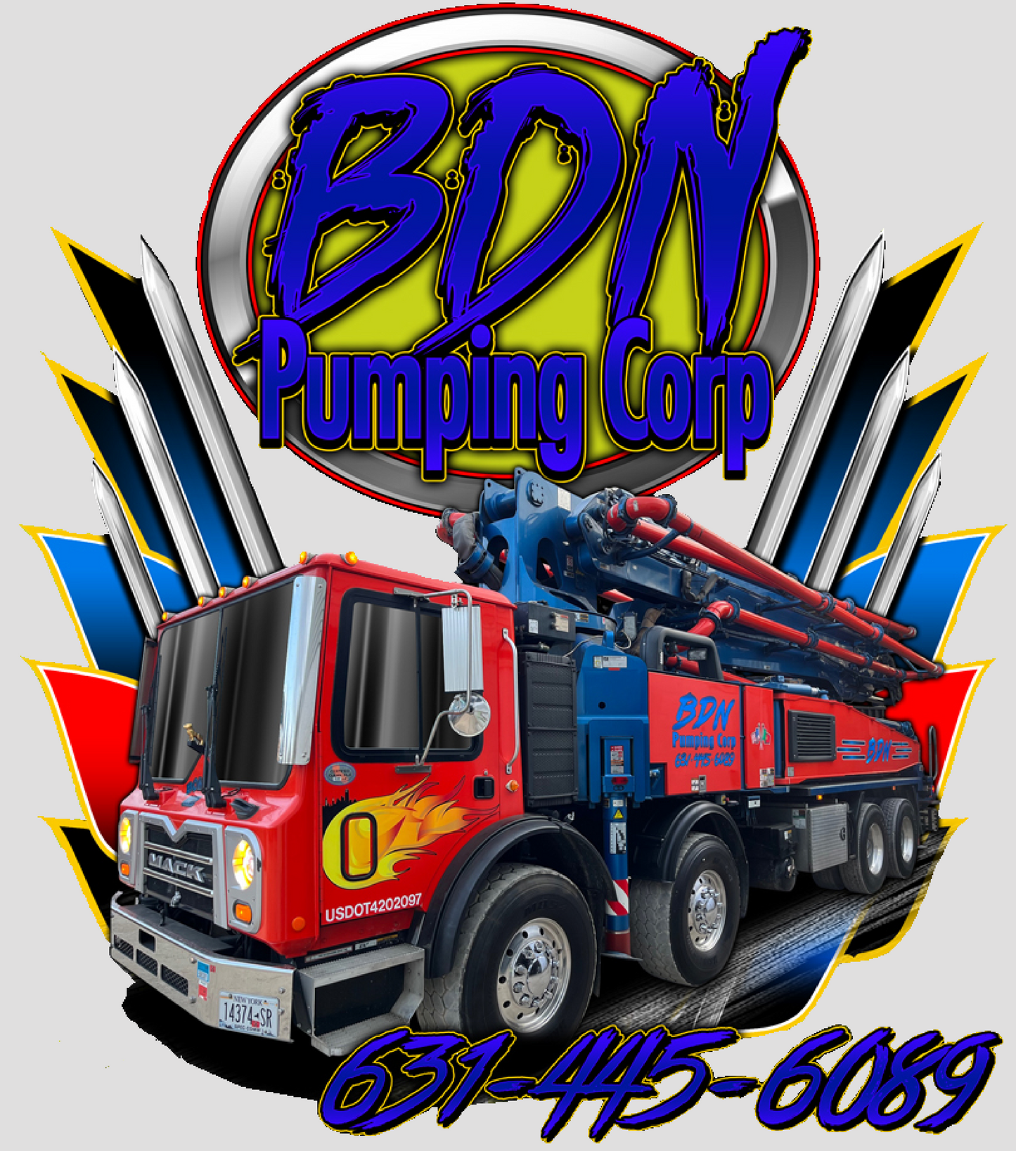 Custom Heavy-Duty Stickers - BDN Concrete Corp.