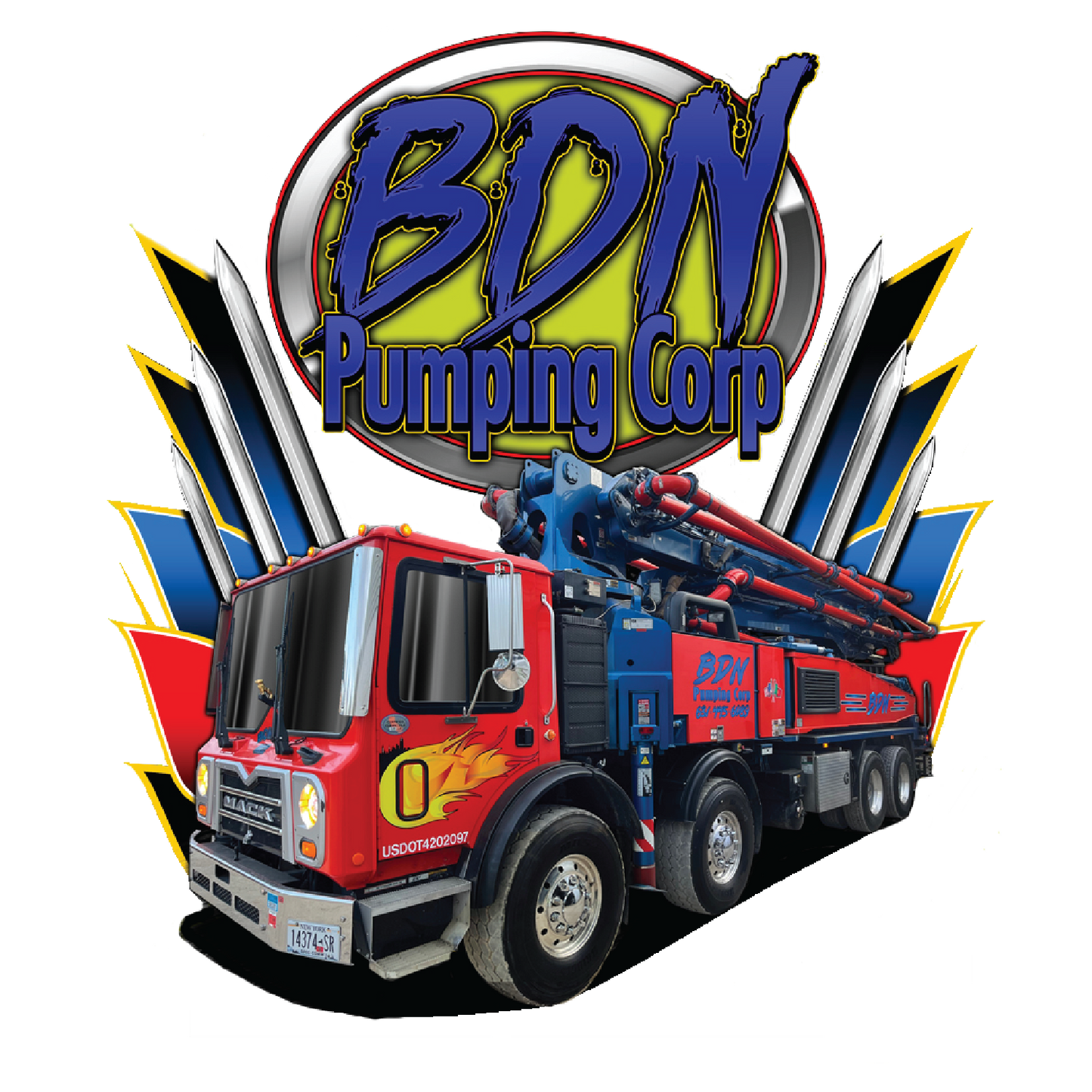Custom Heavy-Duty Stickers - BDN Concrete Corp.