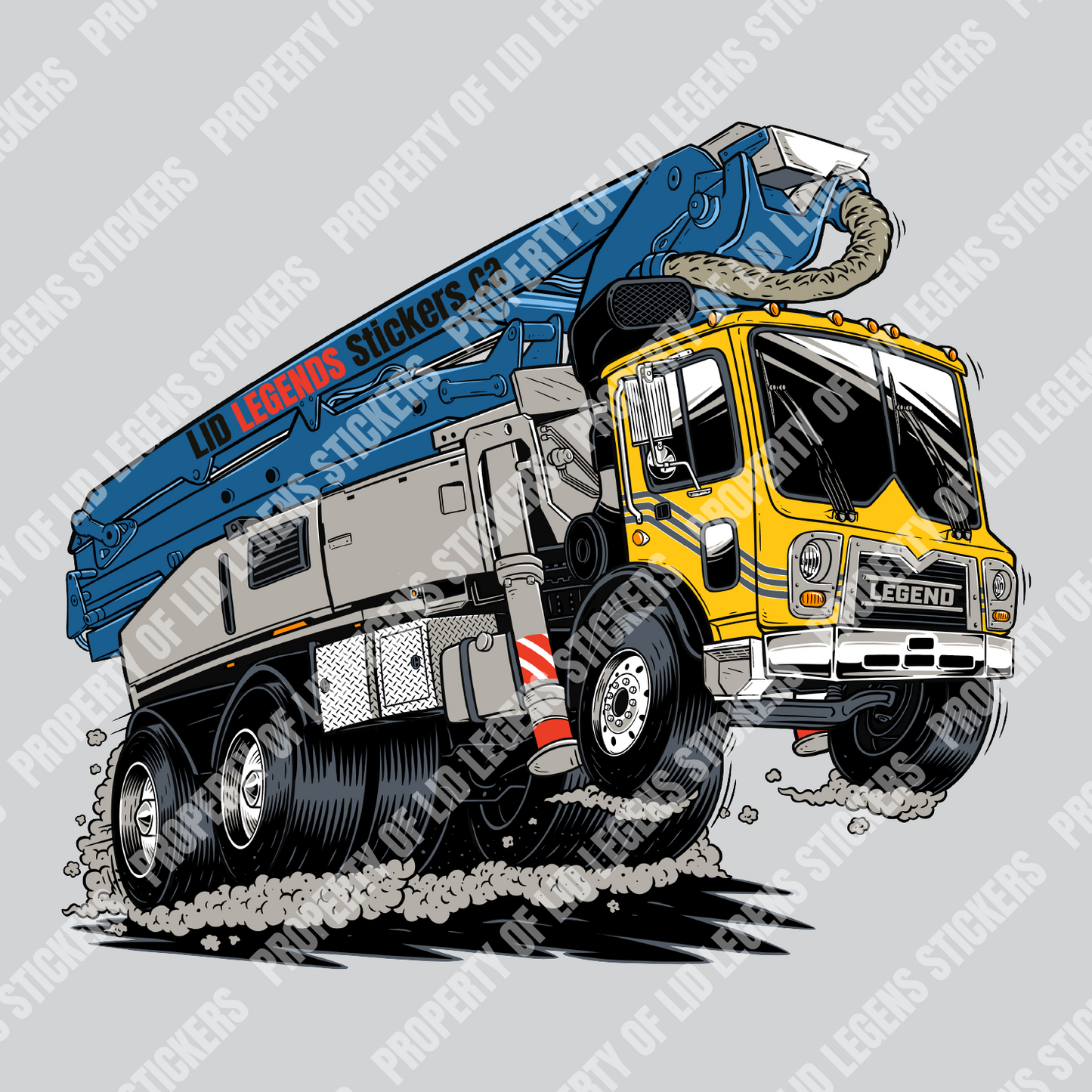 Concrete Pump Sticker | 39M Boom Truck | Construction Hard Hat Decal | Blue Collar Sticker