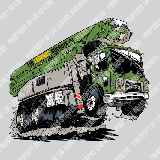 Concrete Pump Sticker | 39M Boom Truck | Construction Hard Hat Decal | Blue Collar Sticker
